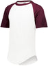 Augusta Sportswear Youth Short Sleeve Baseball Jersey (424), Color 'White/Maroon'